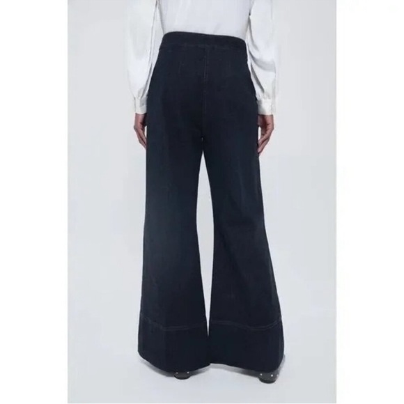 Tuckernuck x India Hicks Wide Leg Jeans Size 4 NWT High Rise Dark Wash $198 - Picture 5 of 10